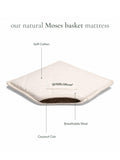 Little Green Sheep Organic Moses Basket with Mattress (British brand)