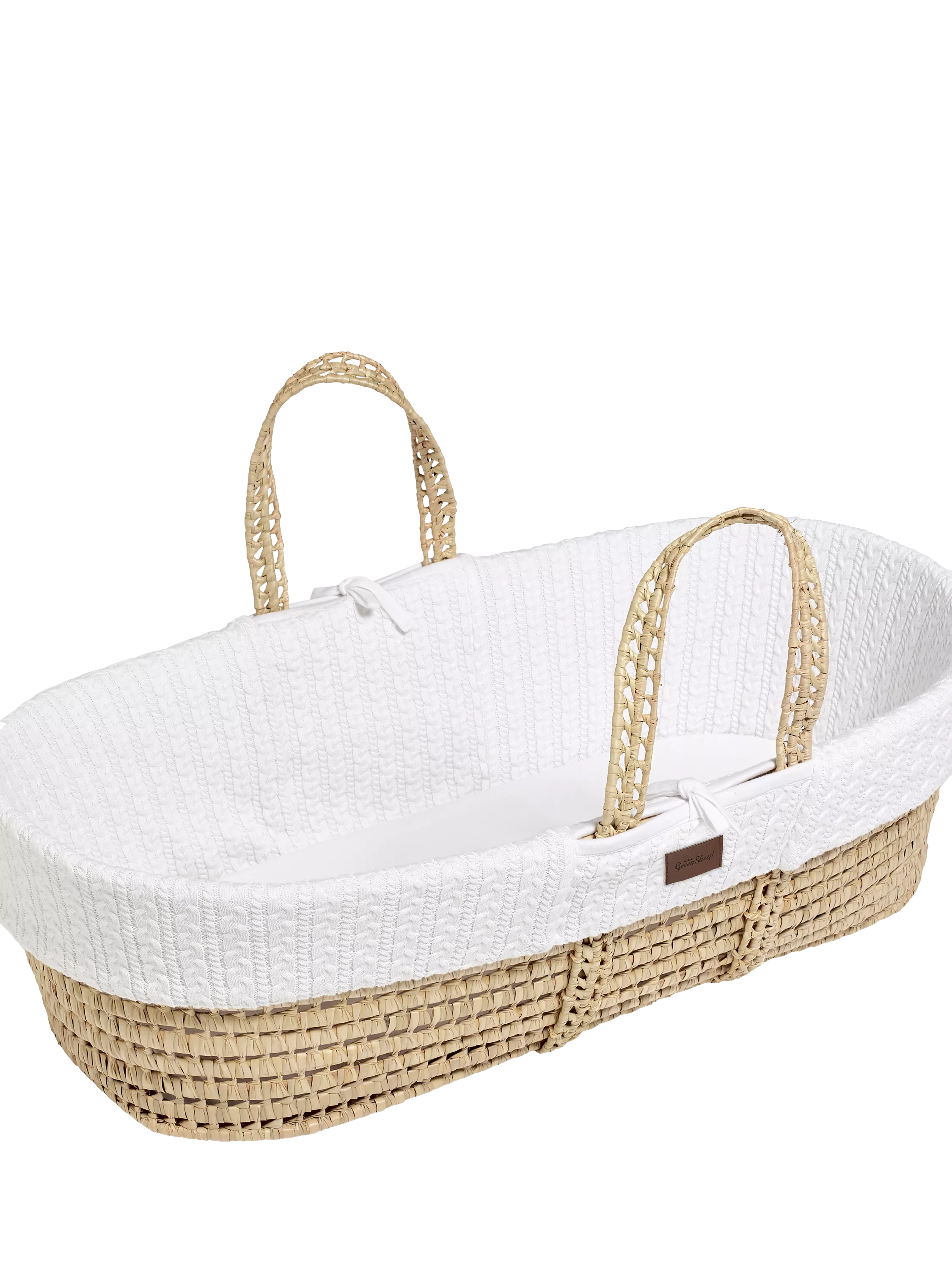 The Little Green Sheep Organic Knitted Moses Basket & Mattress - Honey
