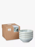Denby stoneware cereal bowls set of 4 17cm grey, imported from the UK