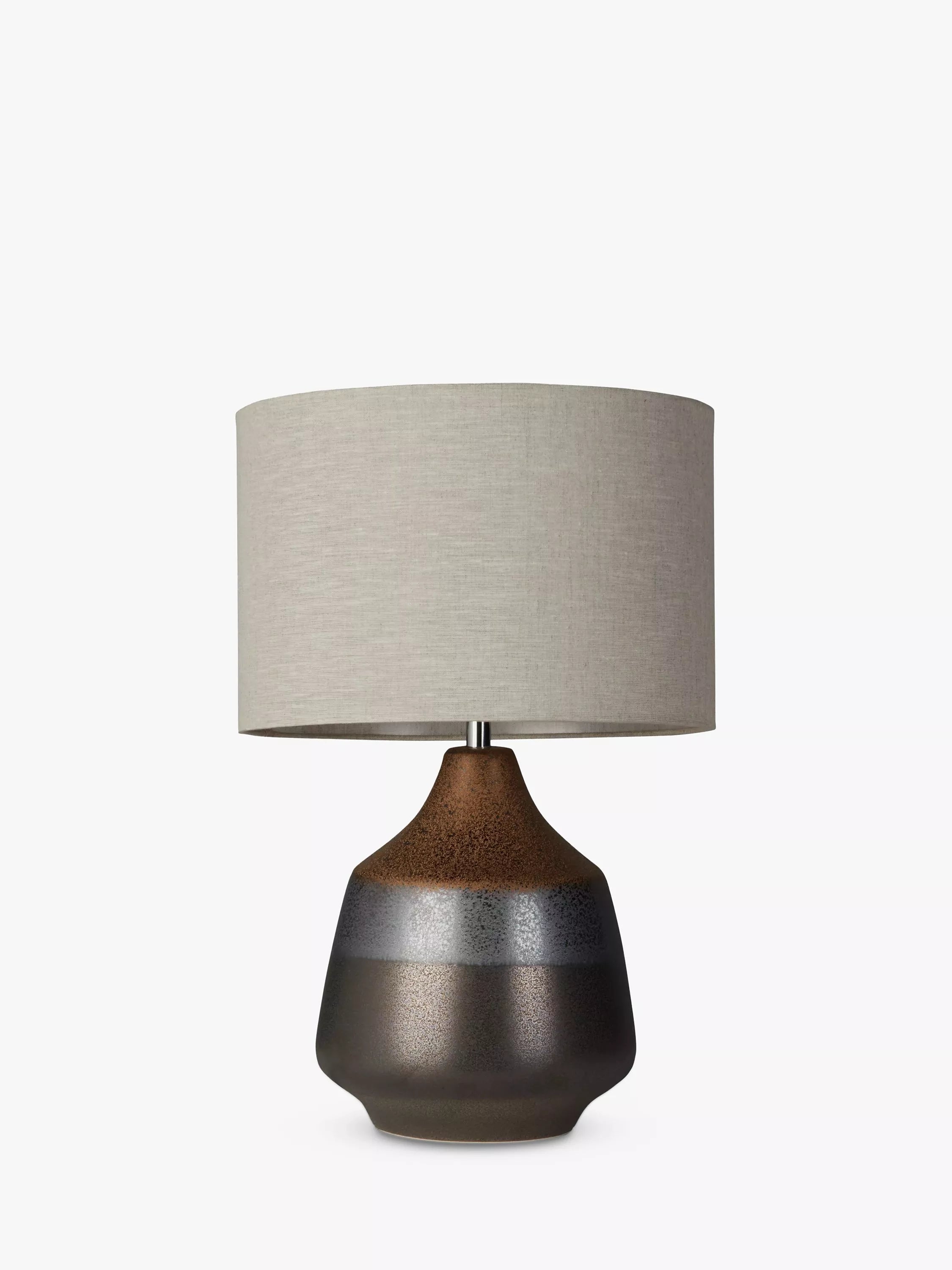 John Lewis Delaney ceramic table lamp bronze glaze, UK version