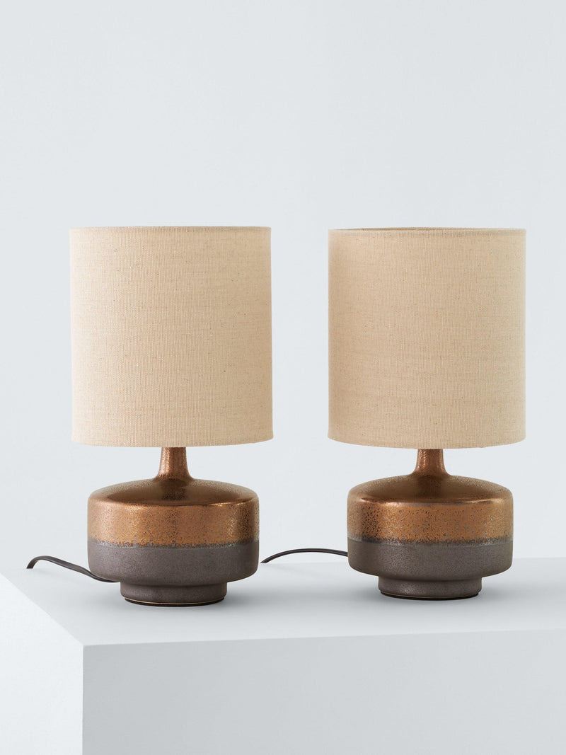 John Lewis Delaney ceramic table lamp bronze glaze, imported from the UK
