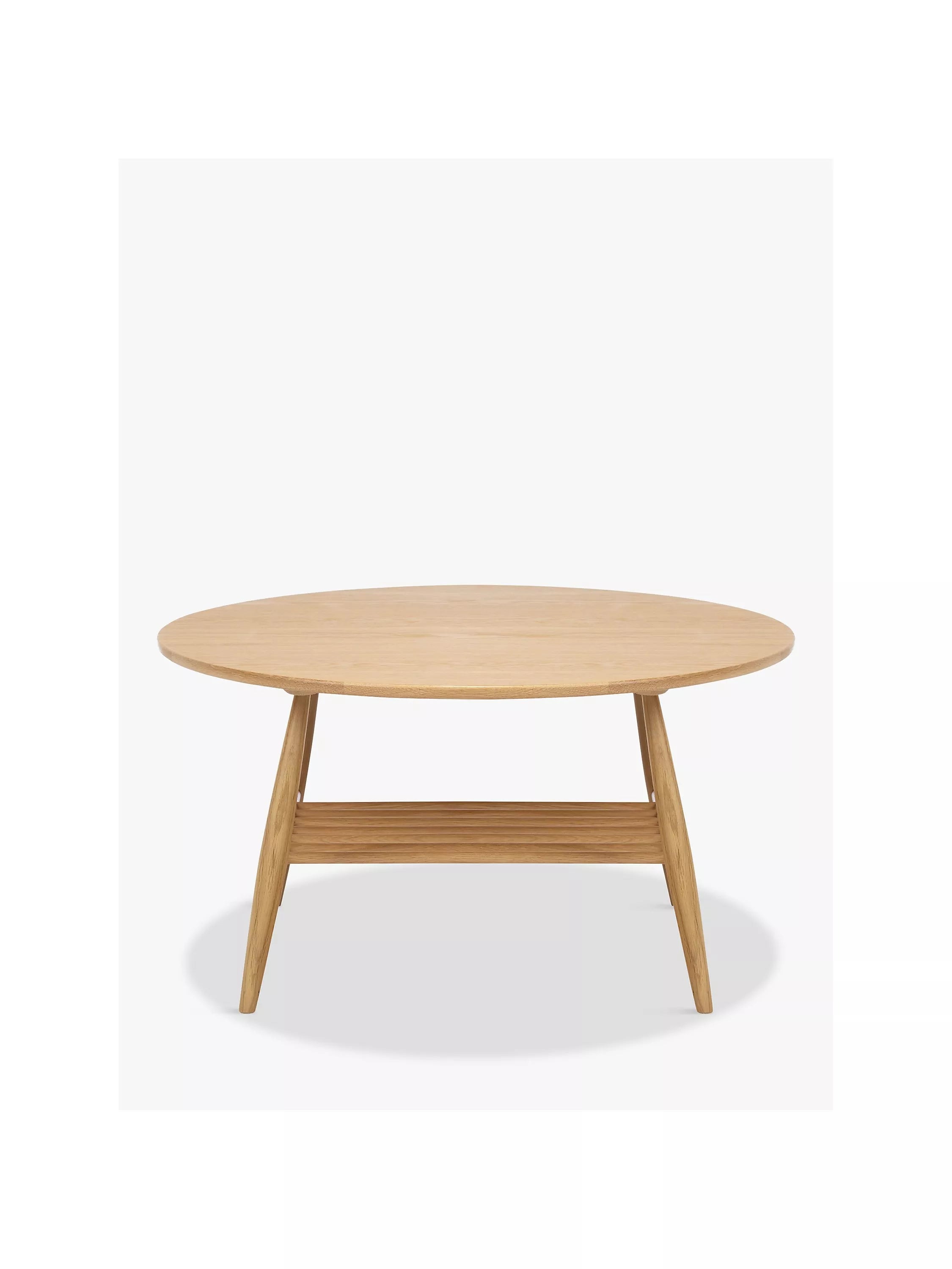 ercol Shalstone oak coffee table 80cm with shelf (British brand)