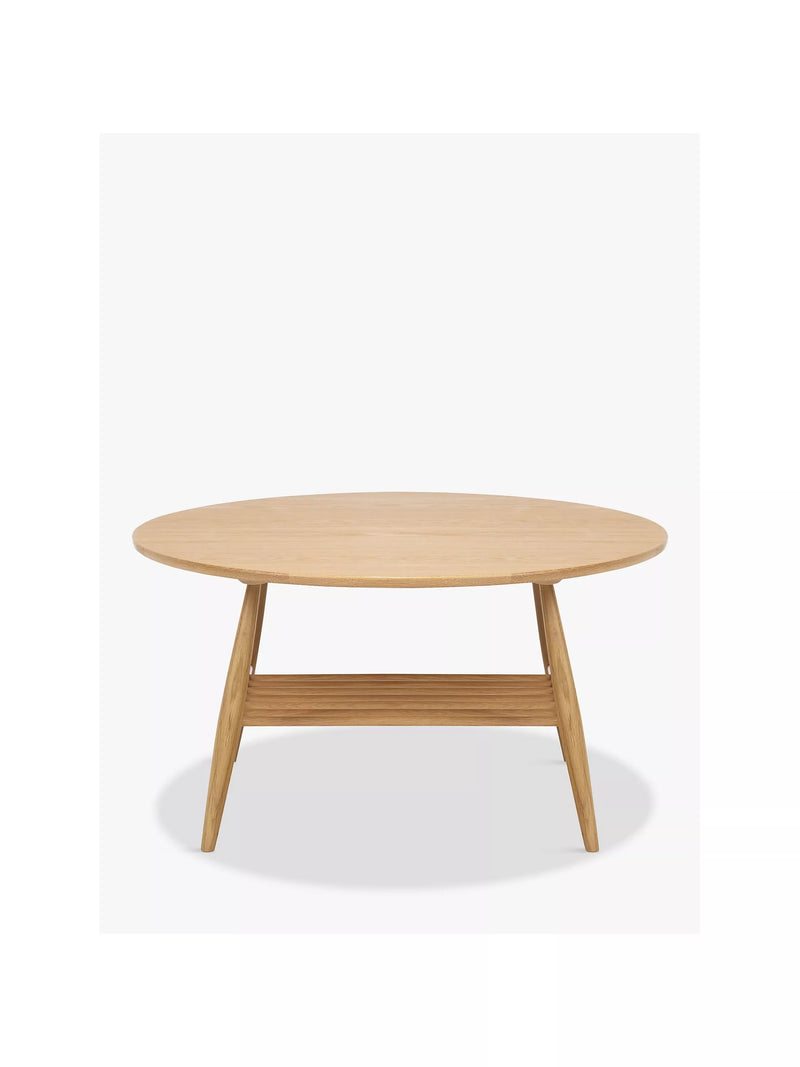 ercol Shalstone oak coffee table 80cm with shelf (British brand)