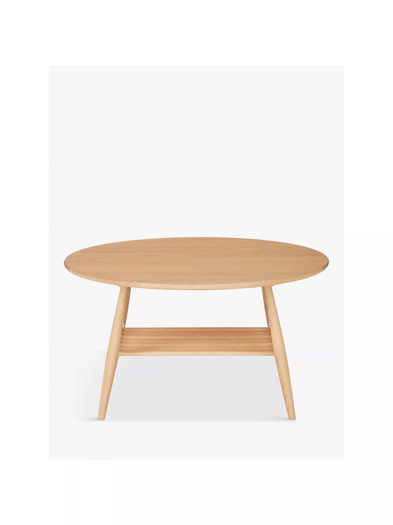 ercol Shalstone oak coffee table 80cm with shelf (British brand)