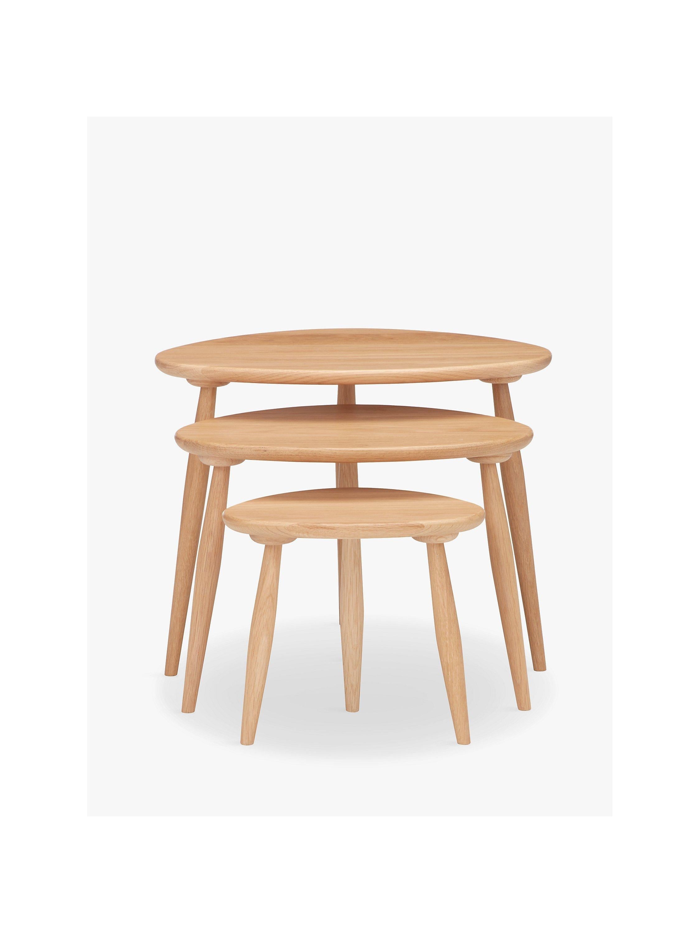 ercol Shalstone nest of 3 tables oak - British product