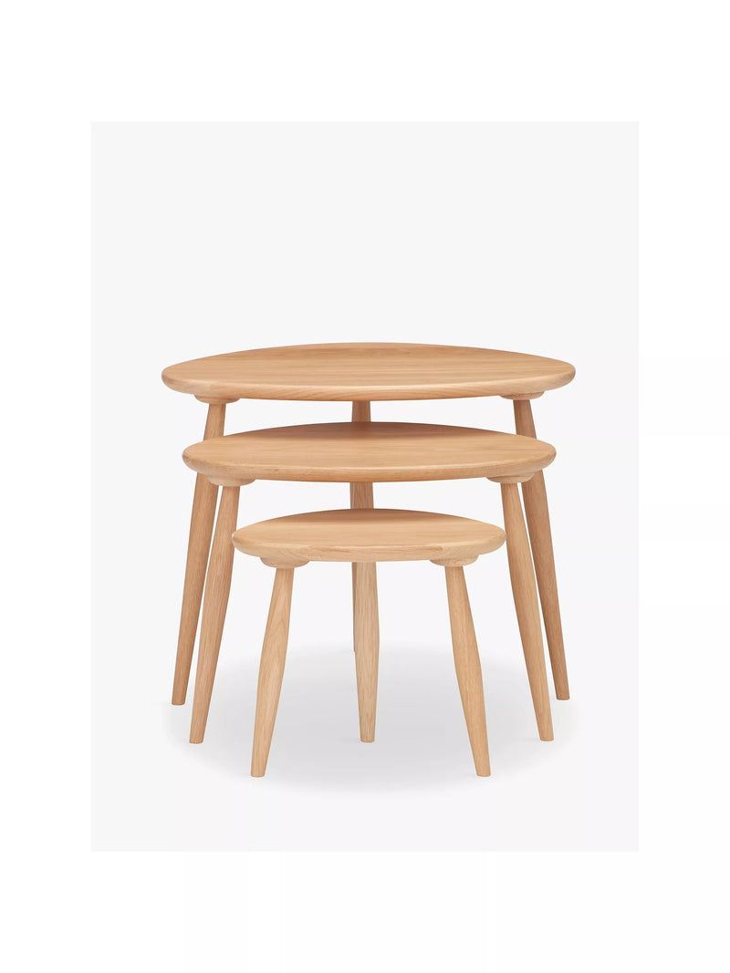 ercol Shalstone nest of 3 tables oak - British product