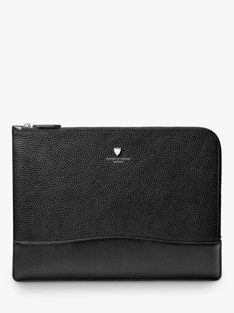 Aspinal of London City Pebble leather laptop folio, UK version