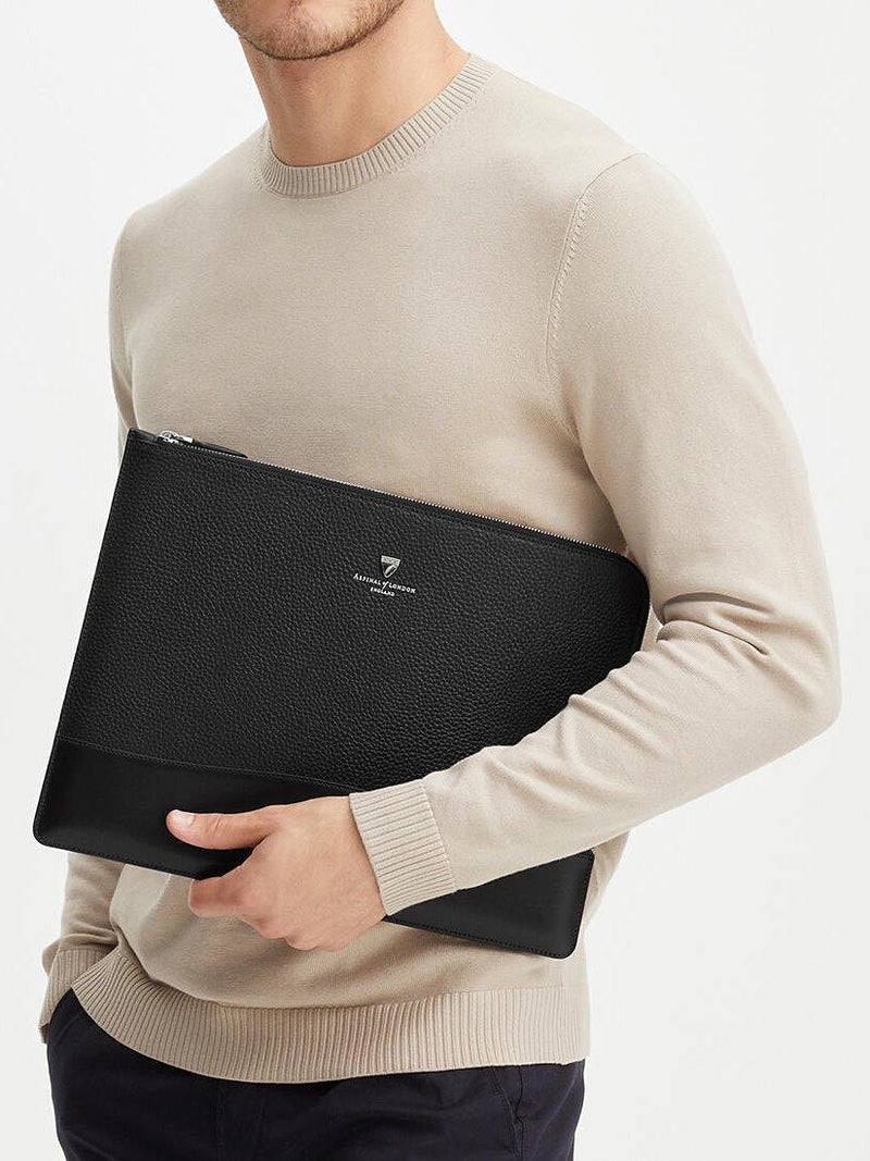 Aspinal of London City Pebble leather laptop folio, UK version