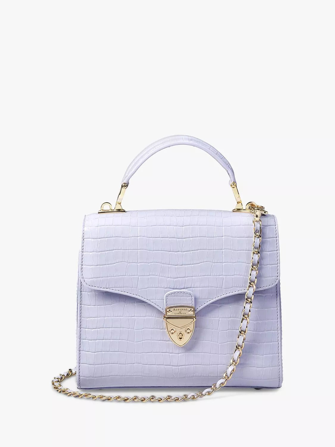 Aspinal of London Midi Mayfair Croc Effect Leather Cross Body Bag