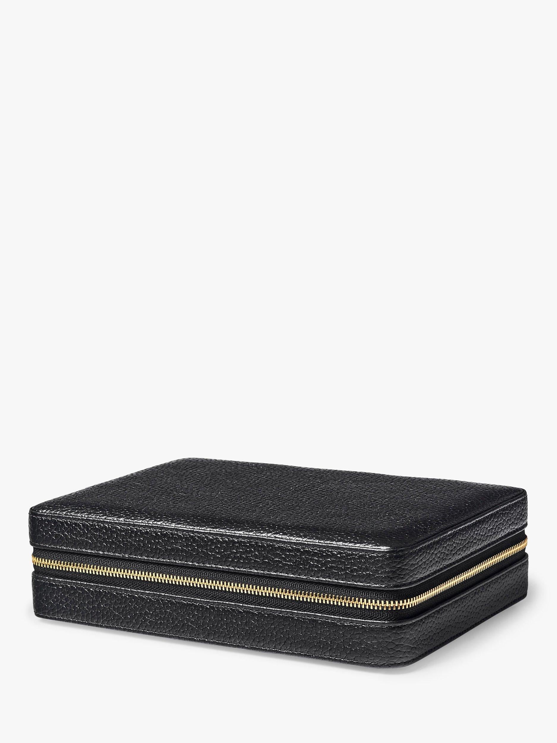 Aspinal of London large pebble leather jewellery case (British brand)