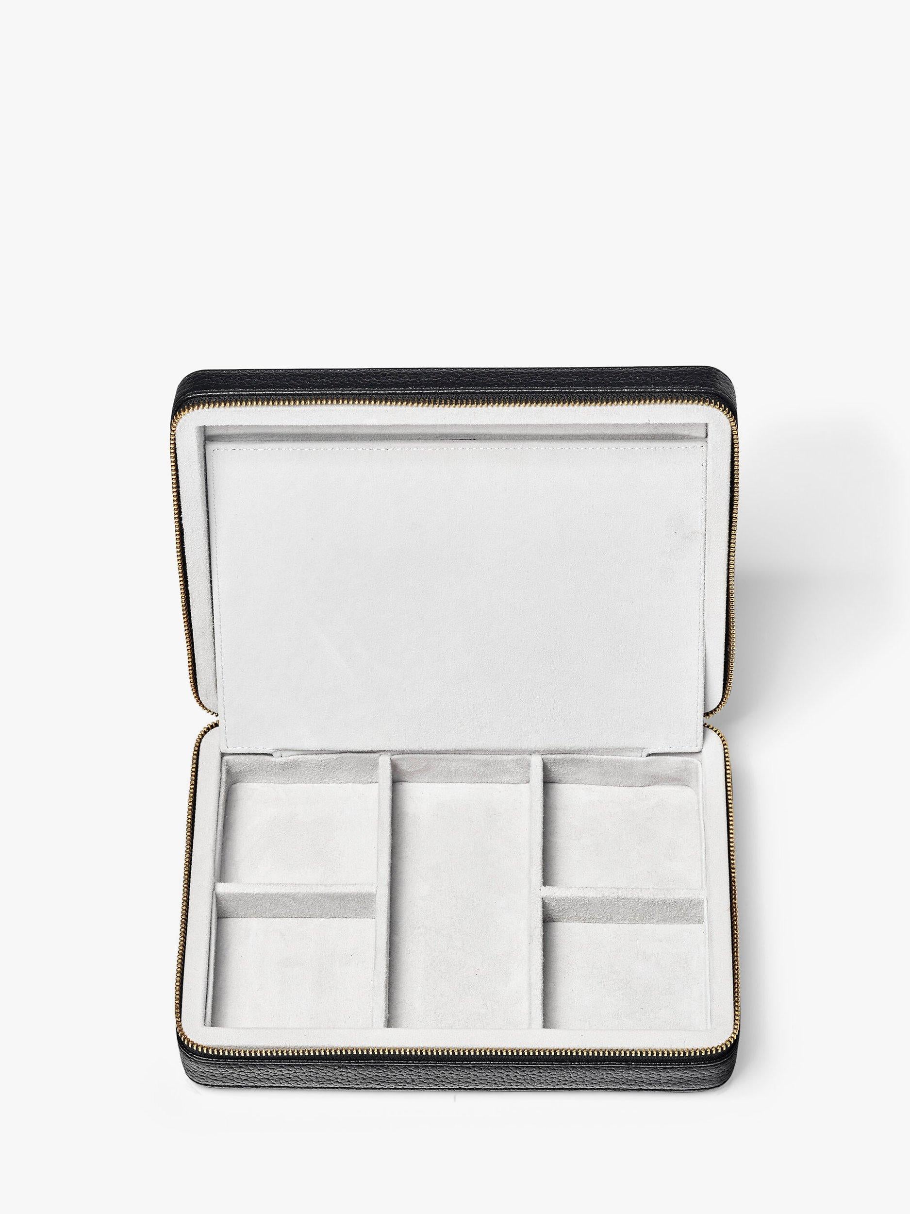 Aspinal of London large pebble leather jewellery case (British brand)