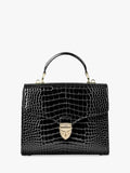 Aspinal of London Mayfair croc effect leather cross body bag, UK version
