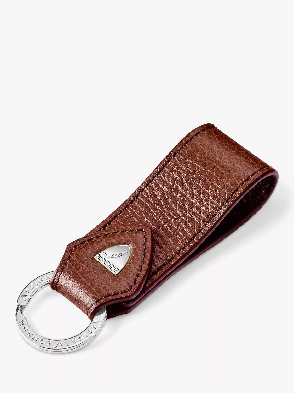 Aspinal of London Small Pebble Leather Loop Keyring