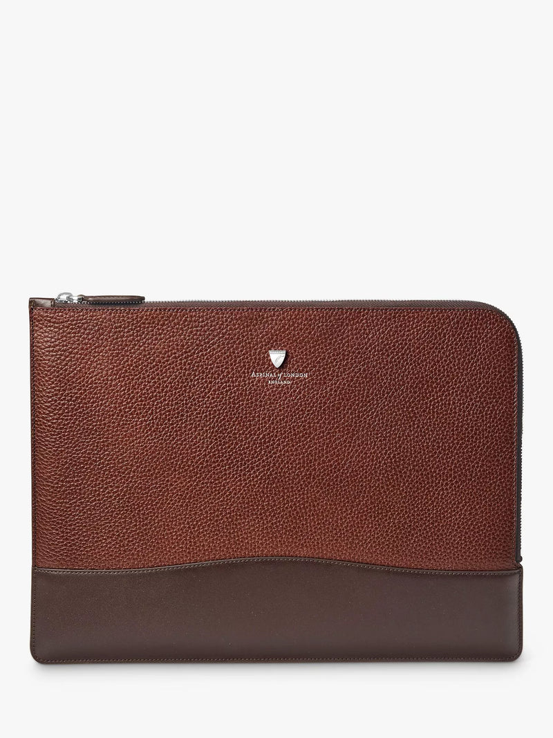 Aspinal of London City Pebble Leather Laptop Folio