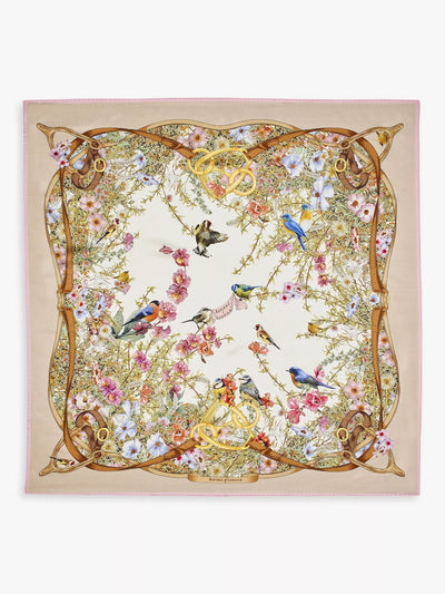 John Lewis Aspinal of London Edwardian Garden Silk Square Scarf- Buy online at McGrocer