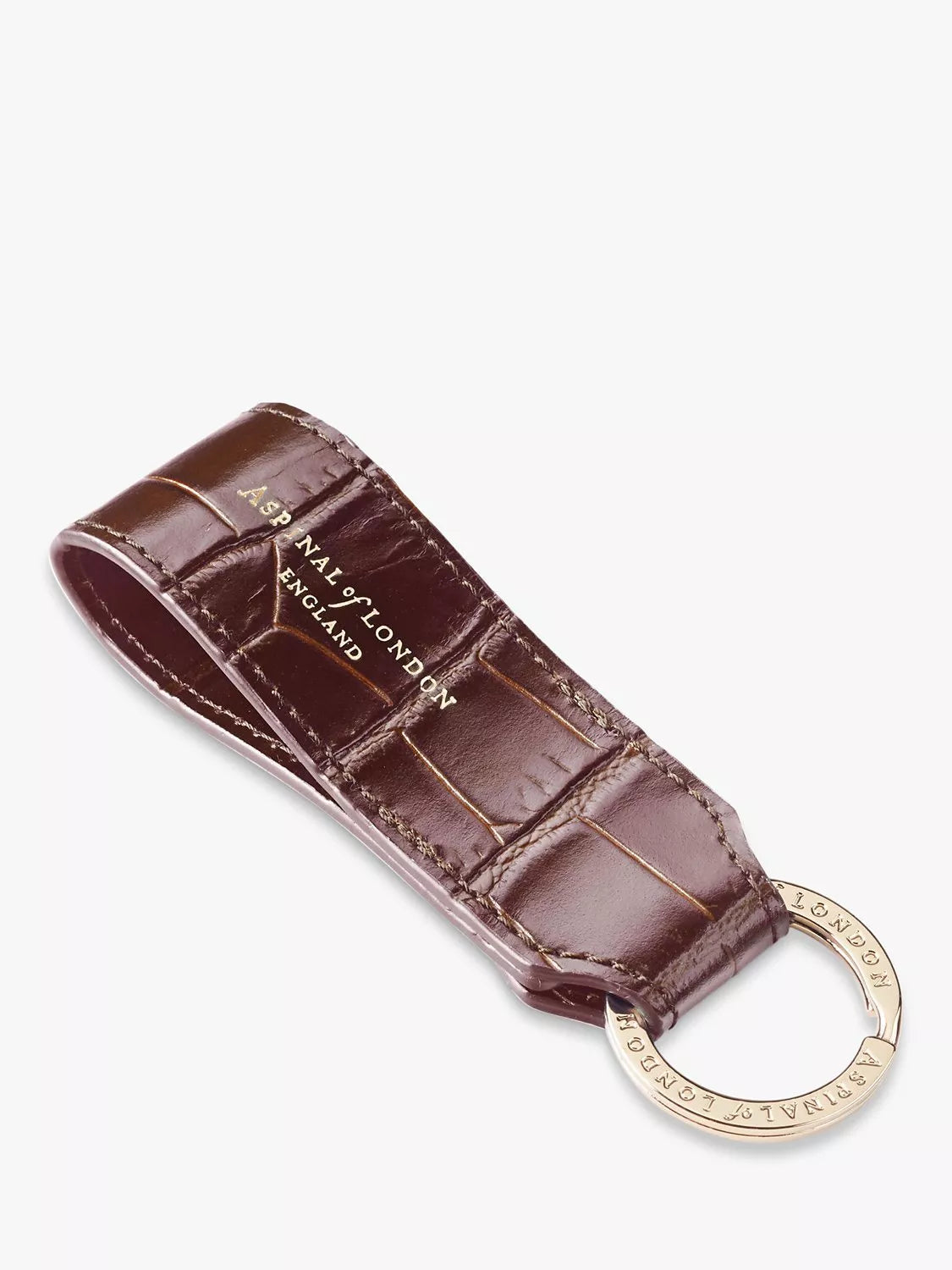 Aspinal of London croc leather loop keyring, UK version