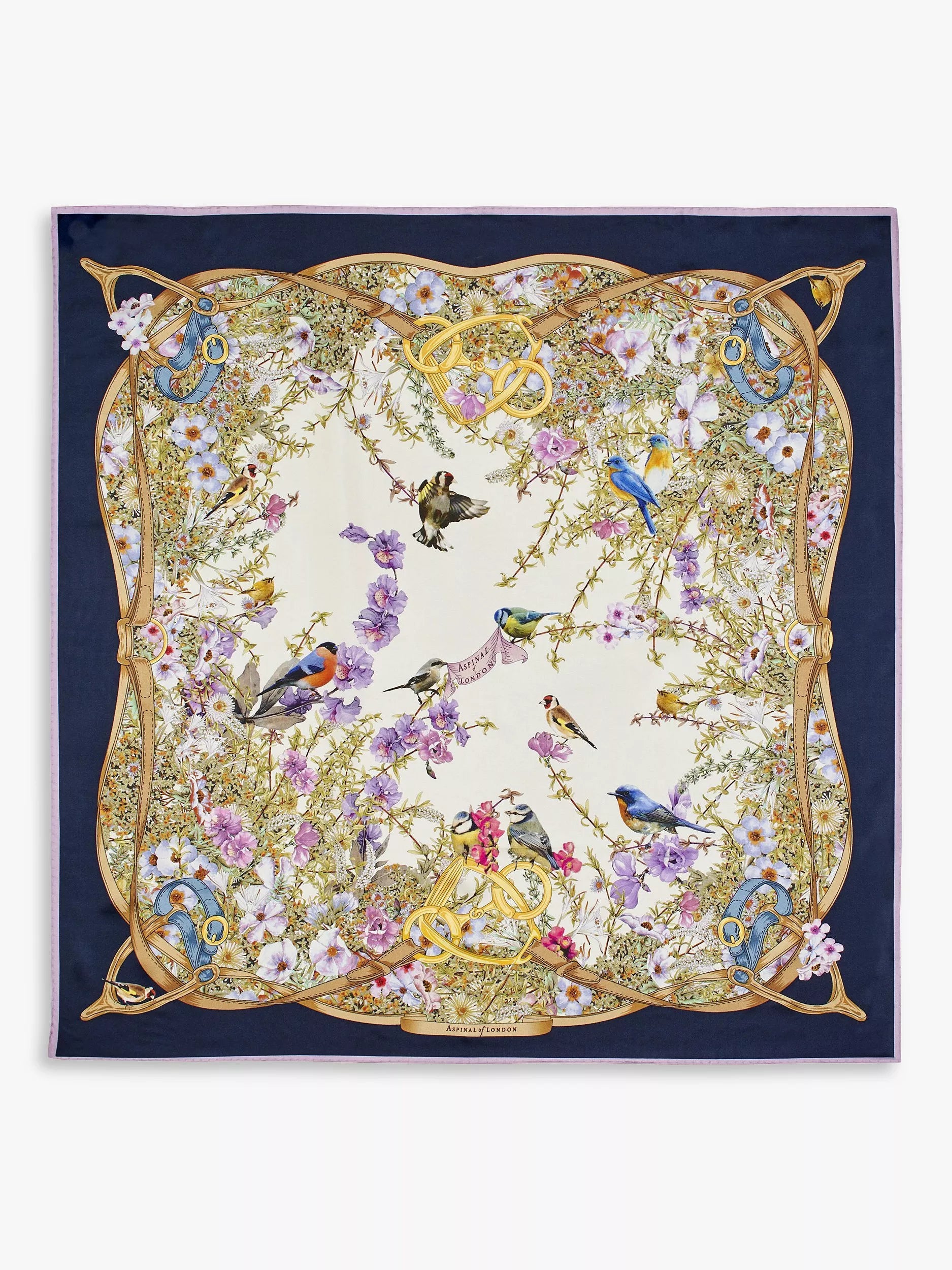 Aspinal of London Edwardian Garden Silk Square Scarf