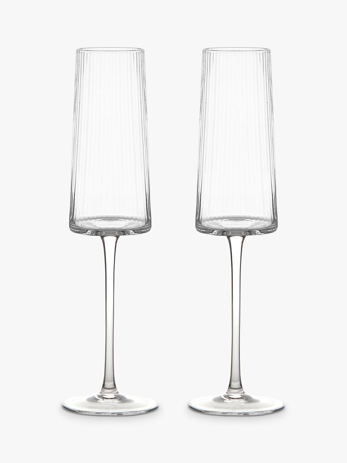 Anton Studio Designs clear champagne flute glasses set of 2 250ml - British product