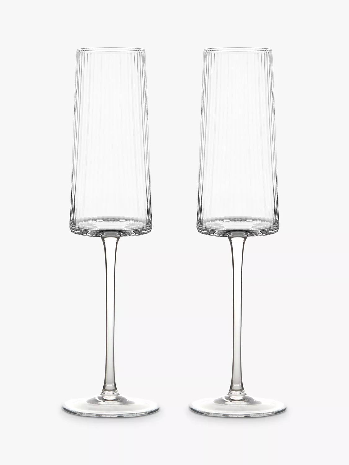 Anton Studio Designs clear champagne flute glasses set of 2 250ml - British product