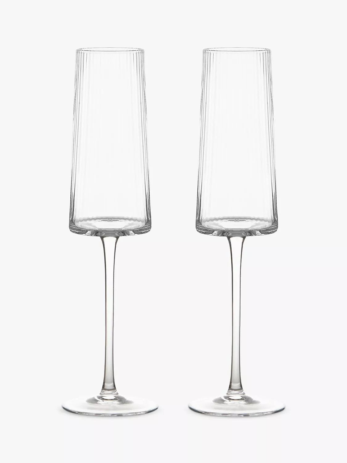 Anton Studio Designs clear champagne flute glasses set of 2 250ml - British product