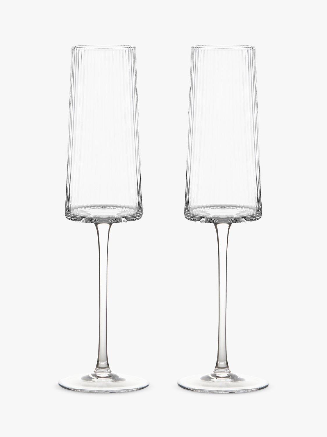 Anton Studio Designs clear champagne flute glasses set of 2 250ml - British product