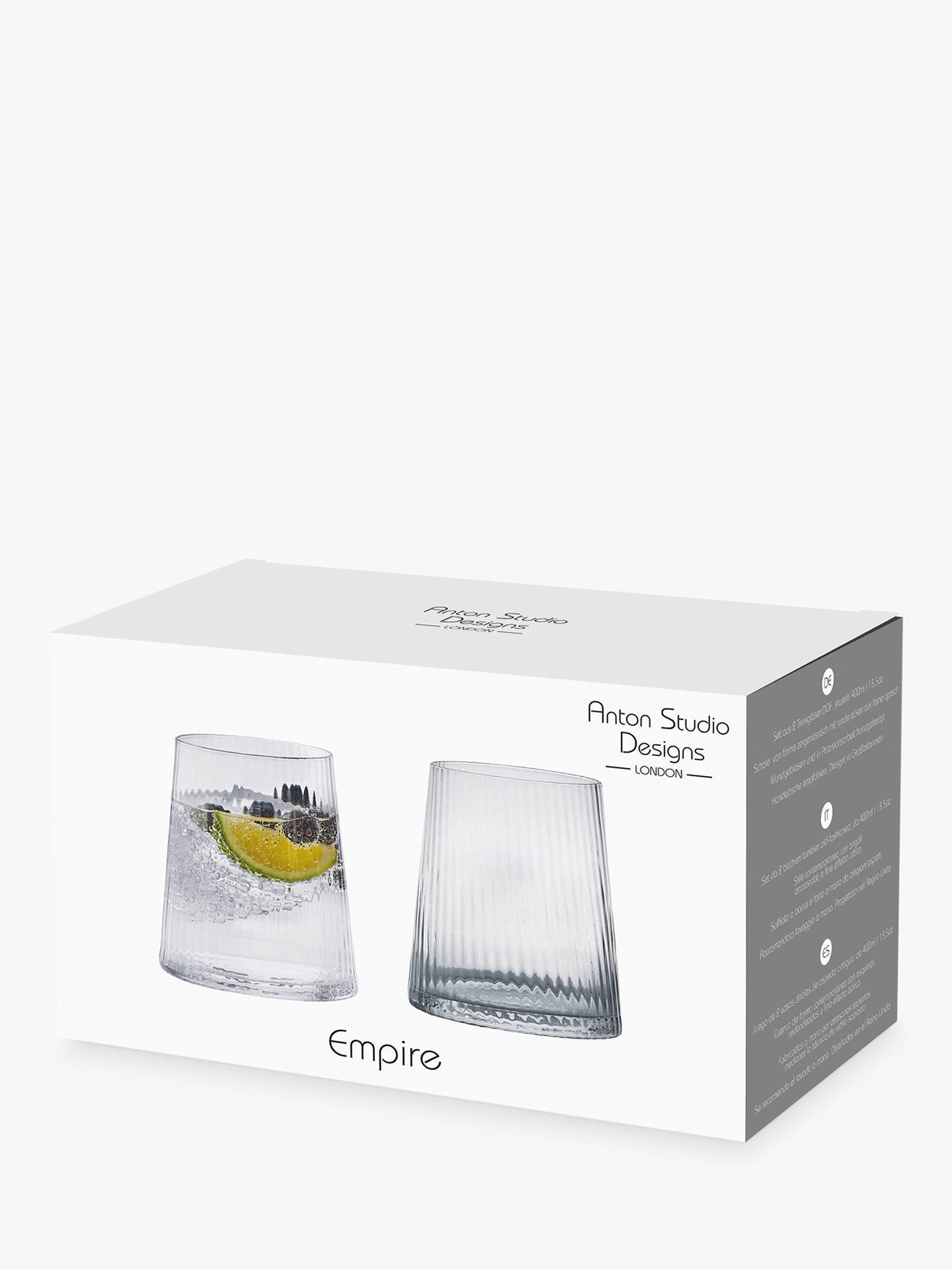 Anton Studio Designs Empire tumblers set of 2 400ml, imported from the UK