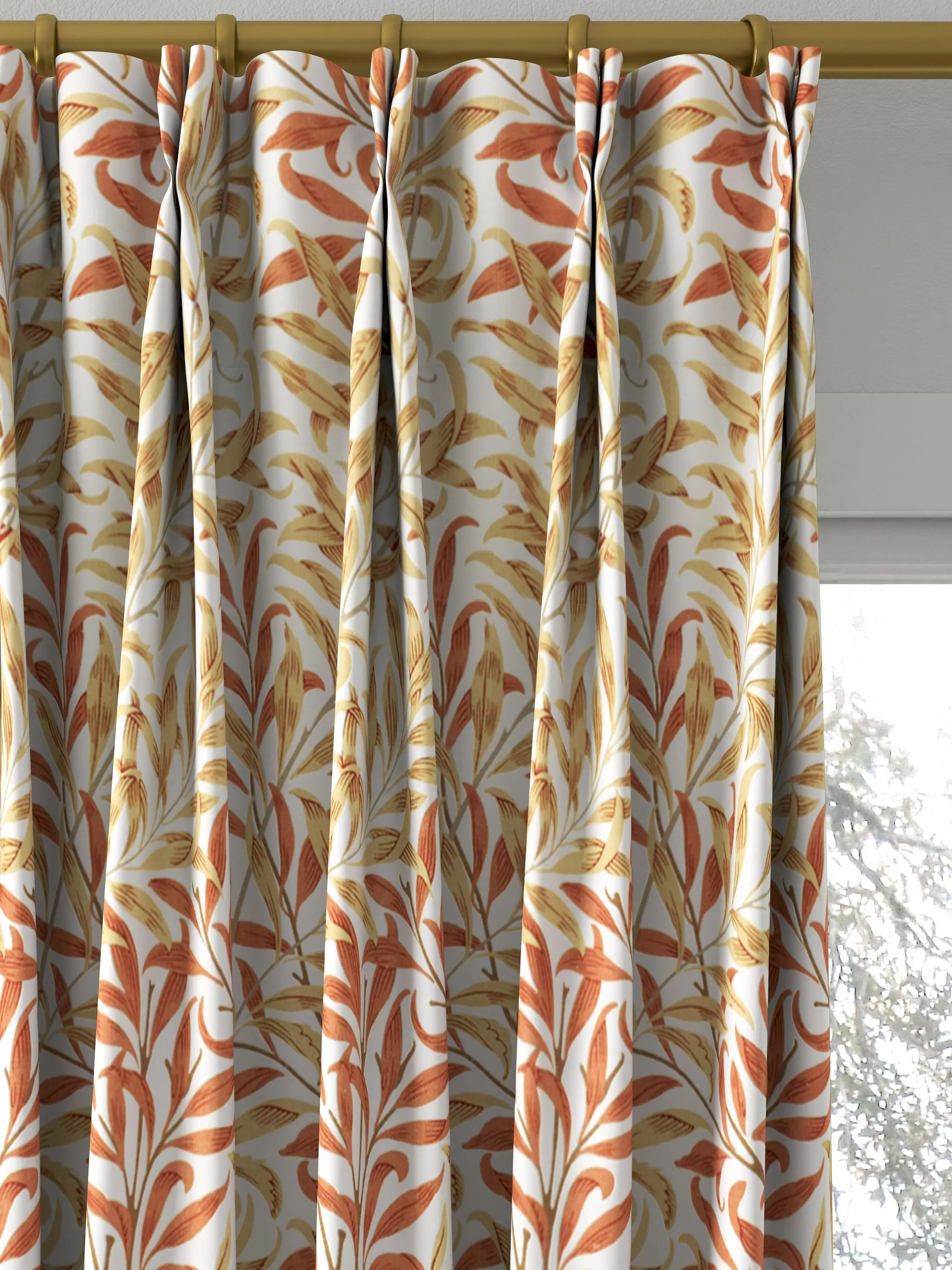 Morris & Co. Willow Boughs curtain fabric russet ochre, UK version