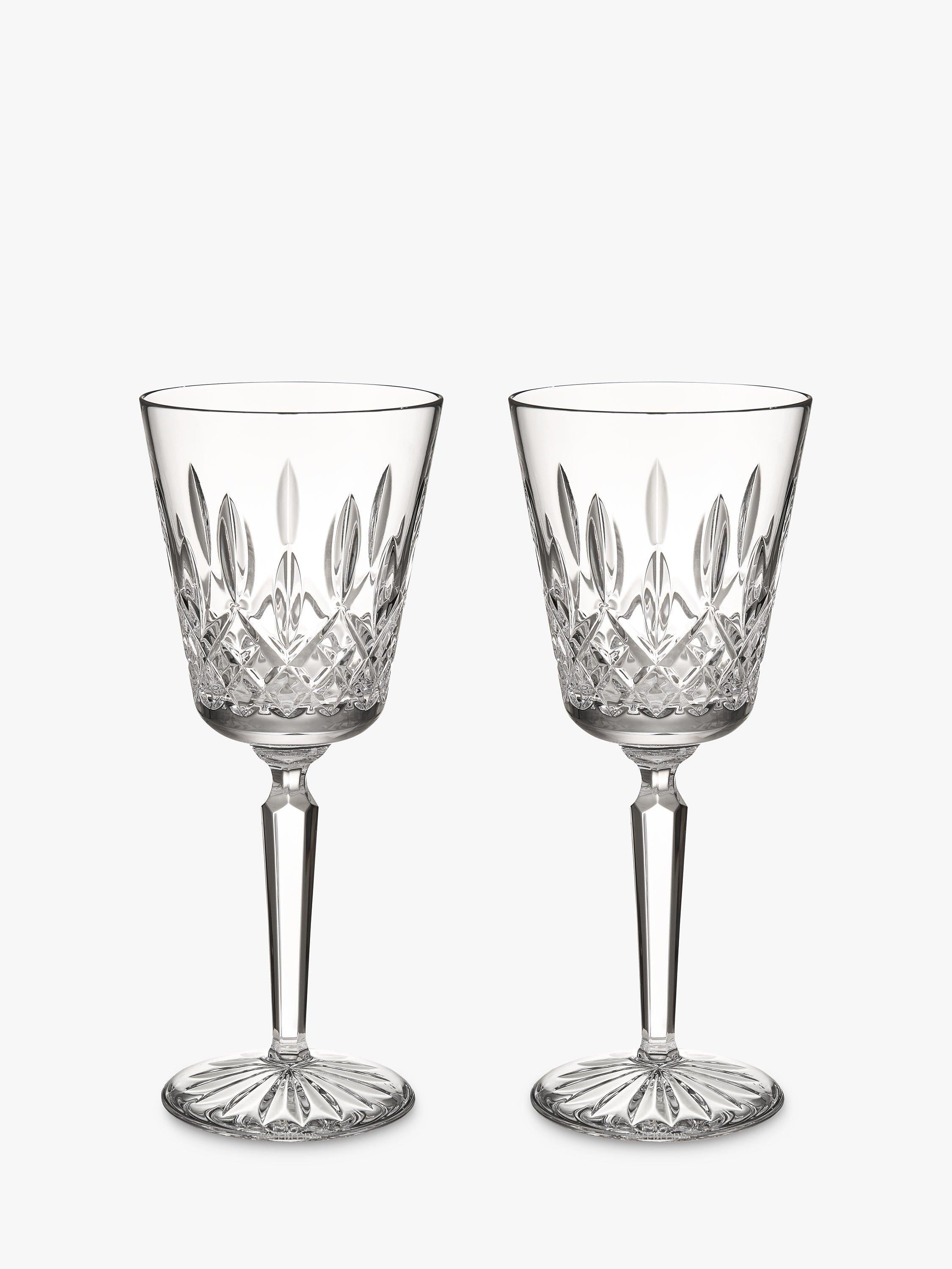 Waterford Crystal Lismore cut glass tall wine glass, set of 2, 450ml, clear (British brand)