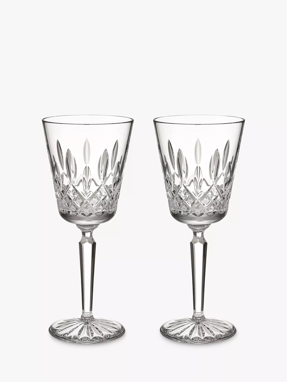 Waterford Crystal Lismore cut glass tall wine glass, set of 2, 450ml, clear (British brand)