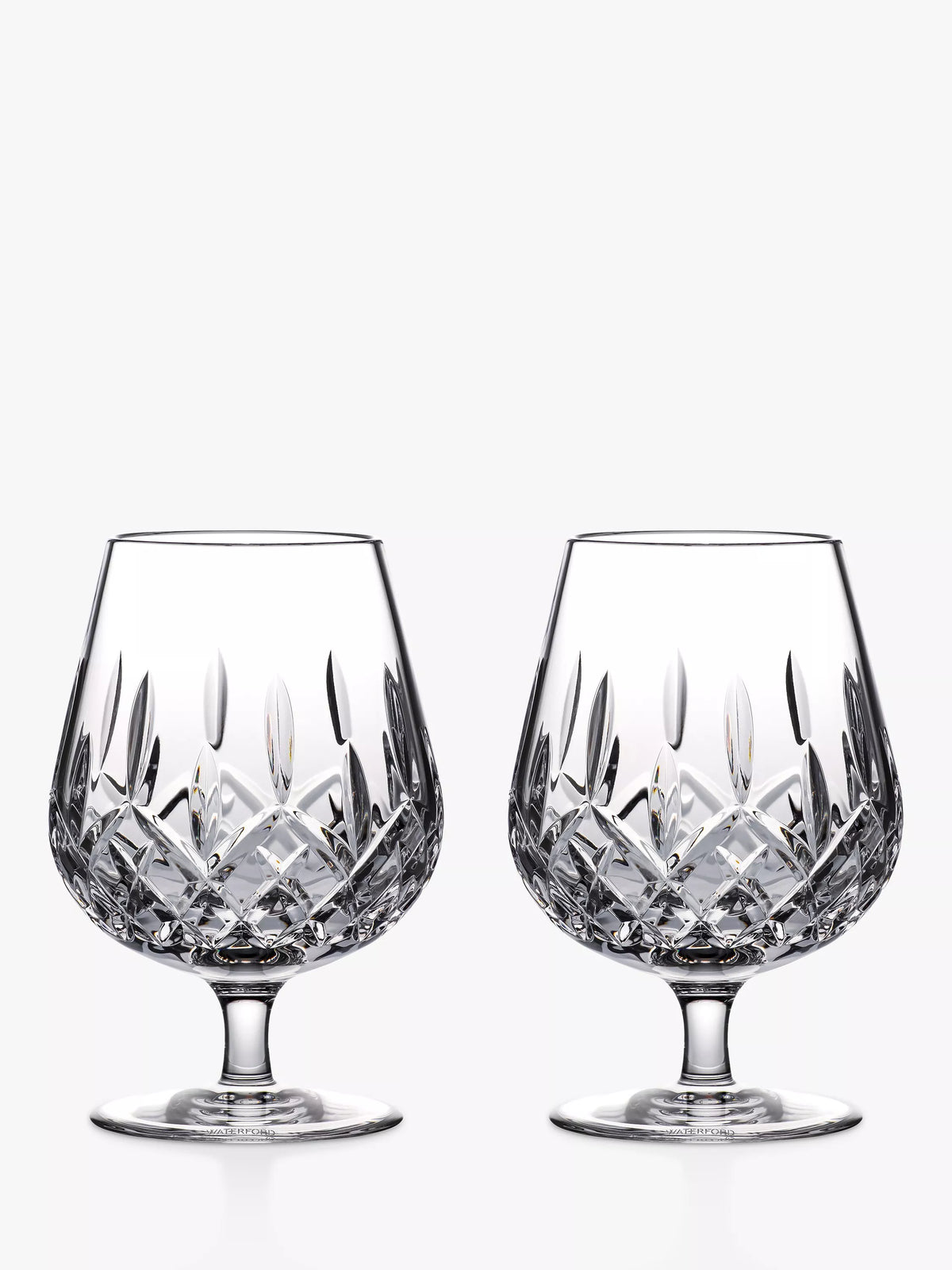Waterford Lismore cut glass brandy balloon glasses set of 2 (British brand)