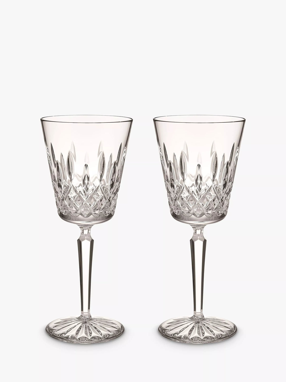 Waterford Crystal medium cut glass wine glasses, set of 2, 390ml (British brand)