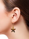 Be-Jewelled amber flower drop earrings gold plated silver, British product