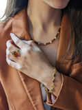 Be-Jewelled Baltic amber oval bracelet gold multi, UK version