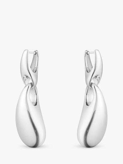 John Lewis Georg Jensen Sculptural Sterling Silver Drop Earrings, Silver- Buy online at McGrocer