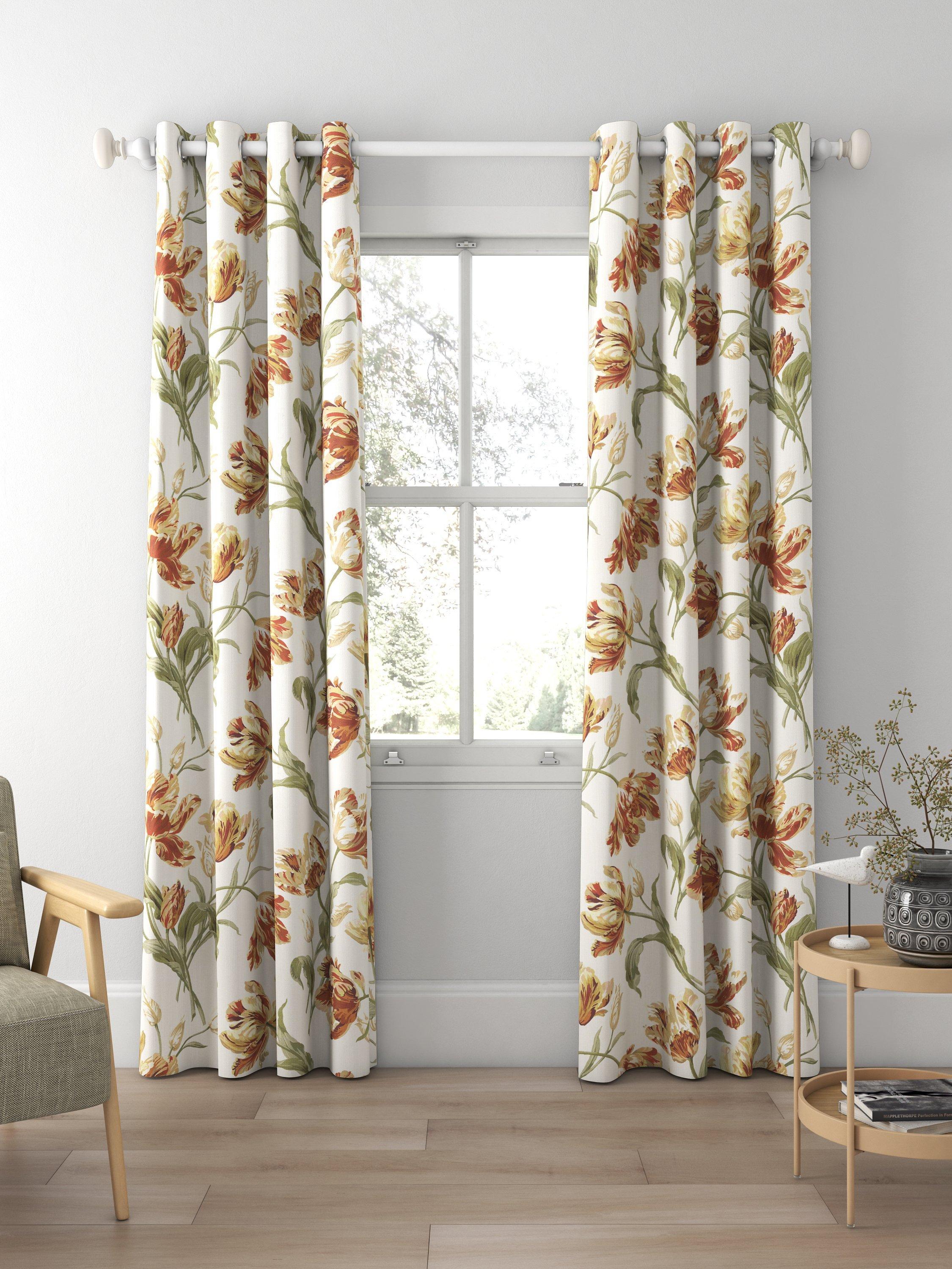 Laura Ashley gold floral curtains made to measure, imported from the UK