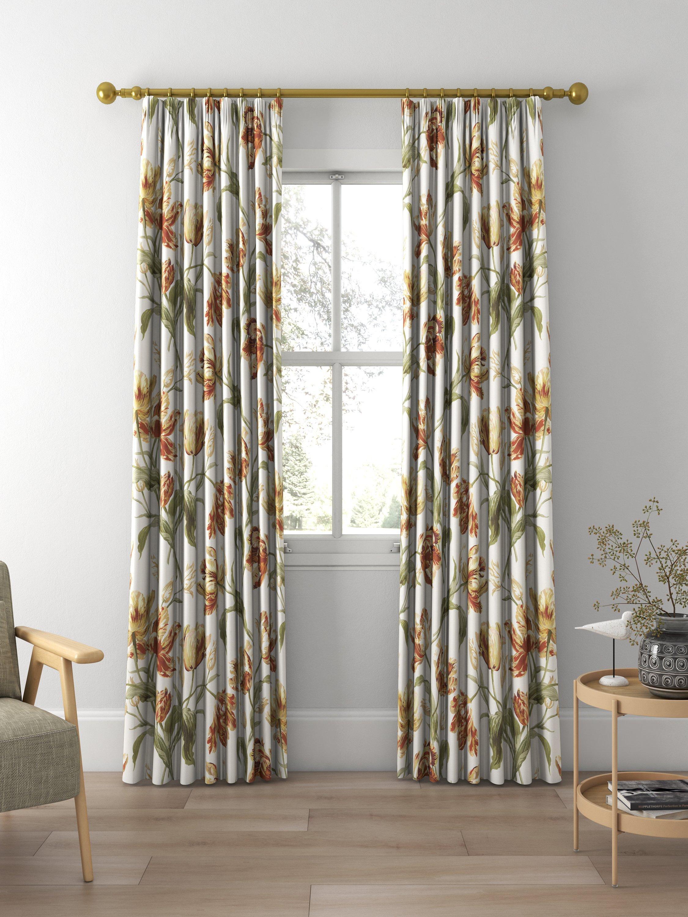 Laura Ashley gold floral curtains made to measure, imported from the UK