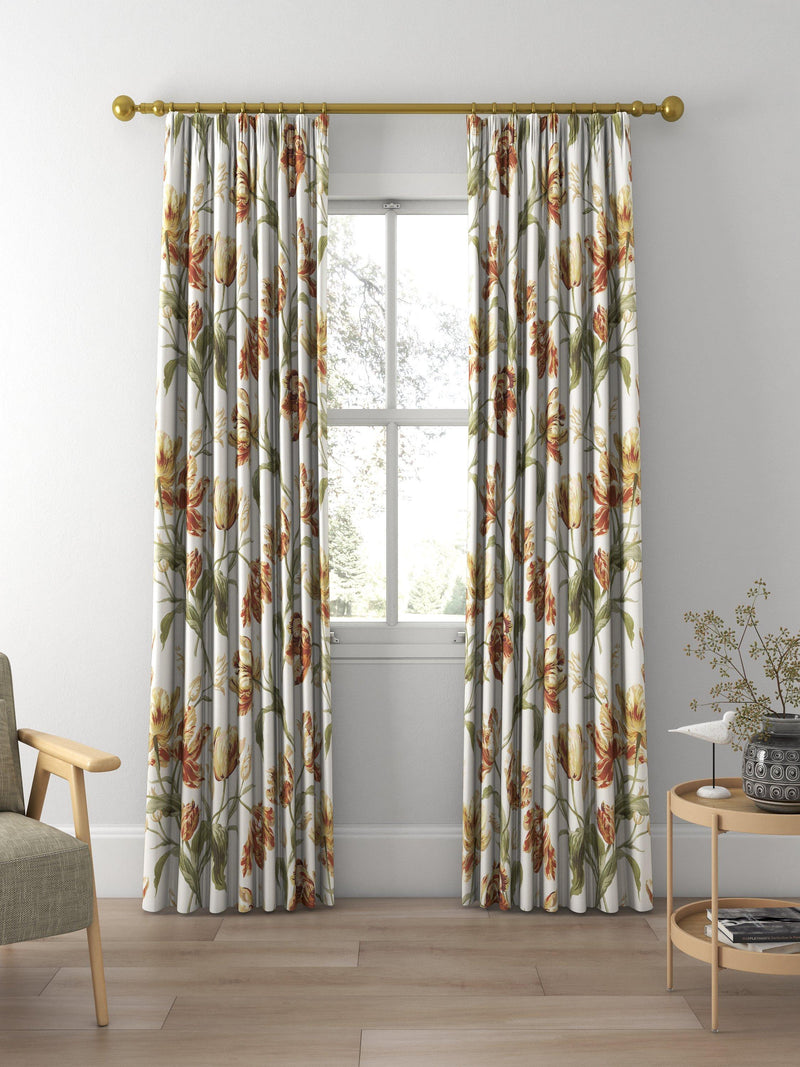Laura Ashley gold floral curtains made to measure, imported from the UK
