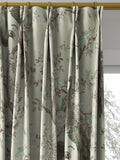 Laura Ashley Belvedere curtain in Truffle with peacock floral print (British brand)