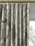 Laura Ashley Belvedere curtain in Truffle with peacock floral print (British brand)