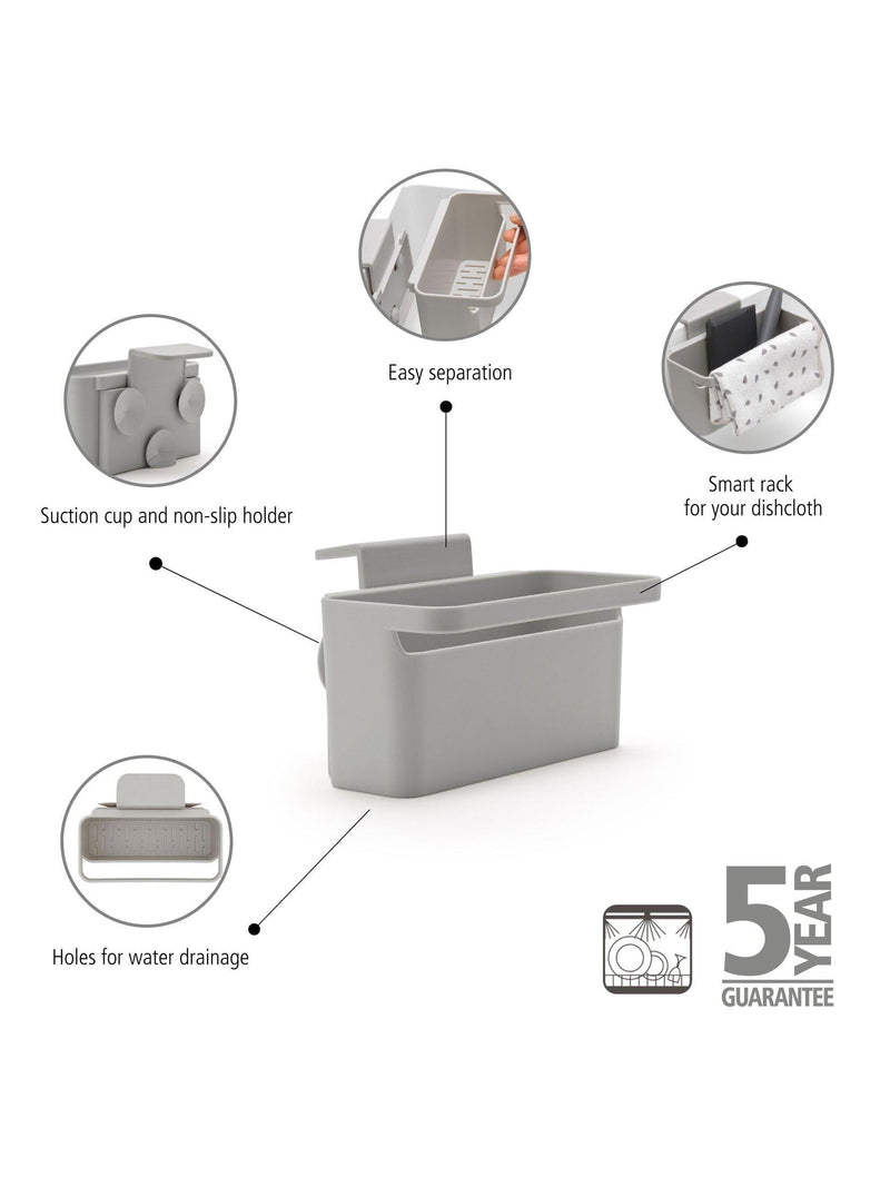 Brabantia SinkSide in-sink organiser in mid grey - British product