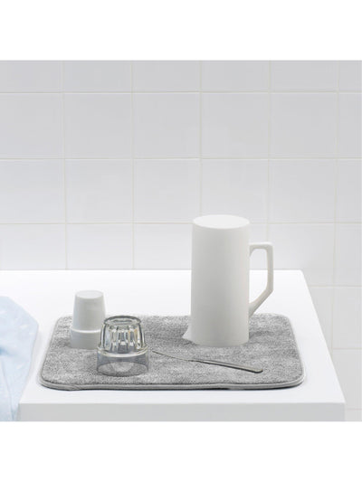 Tapis d'essuyage microfibre épais et doux gris moyen