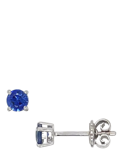 John Lewis E.W Adams 18ct White Gold Claw Set Sapphire Round Stud Earrings 0.60ct- Buy online at McGrocer