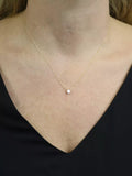 E.W Adams 18ct yellow gold solitaire diamond pendant necklace (British brand)
