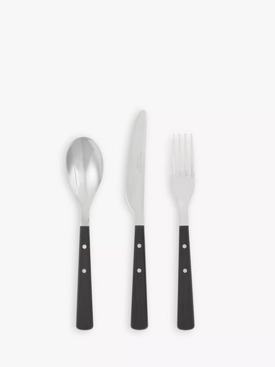 John Lewis Stainless Steel Cutlery Set with Wood-Effect Handles, 18 Piece/6 Place Settings- Buy online at McGrocer