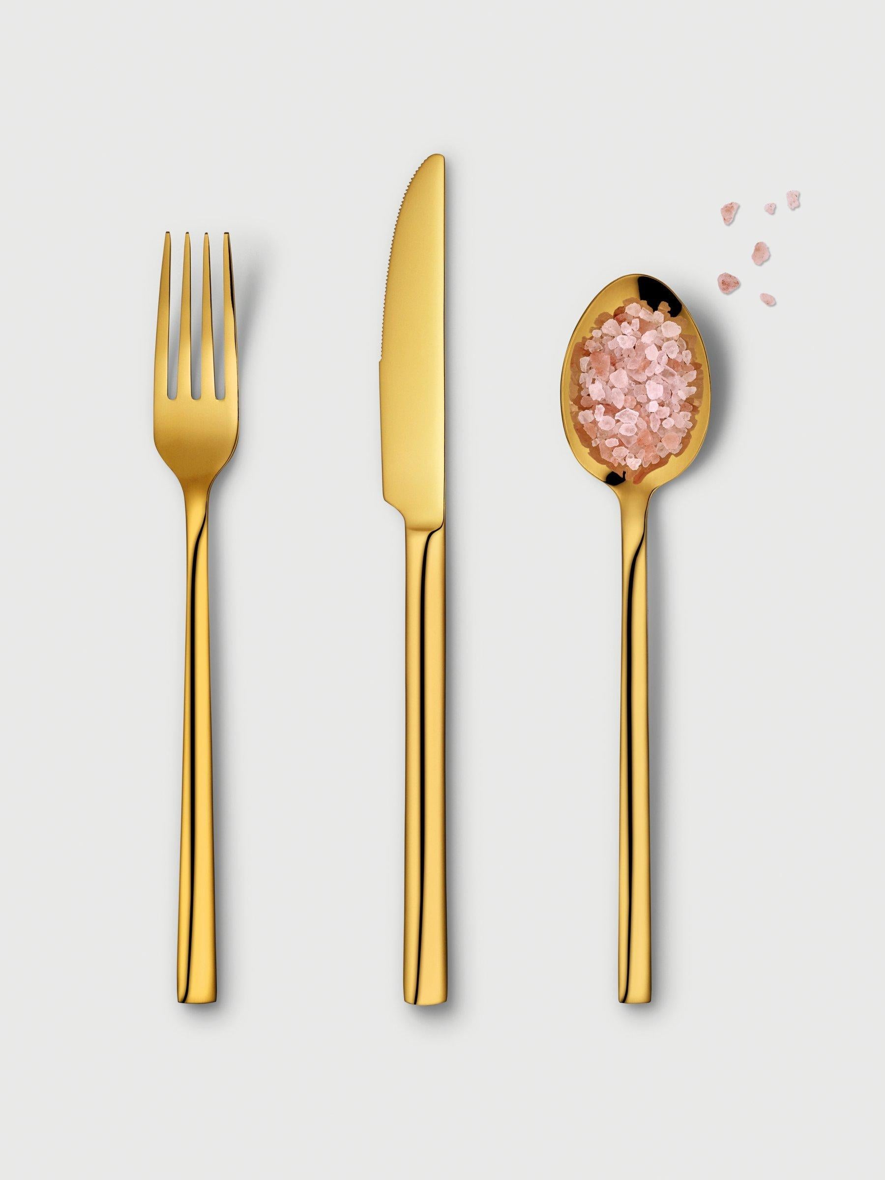 Gold Cutlery Set with 6 Pieces for 2 Place Settings