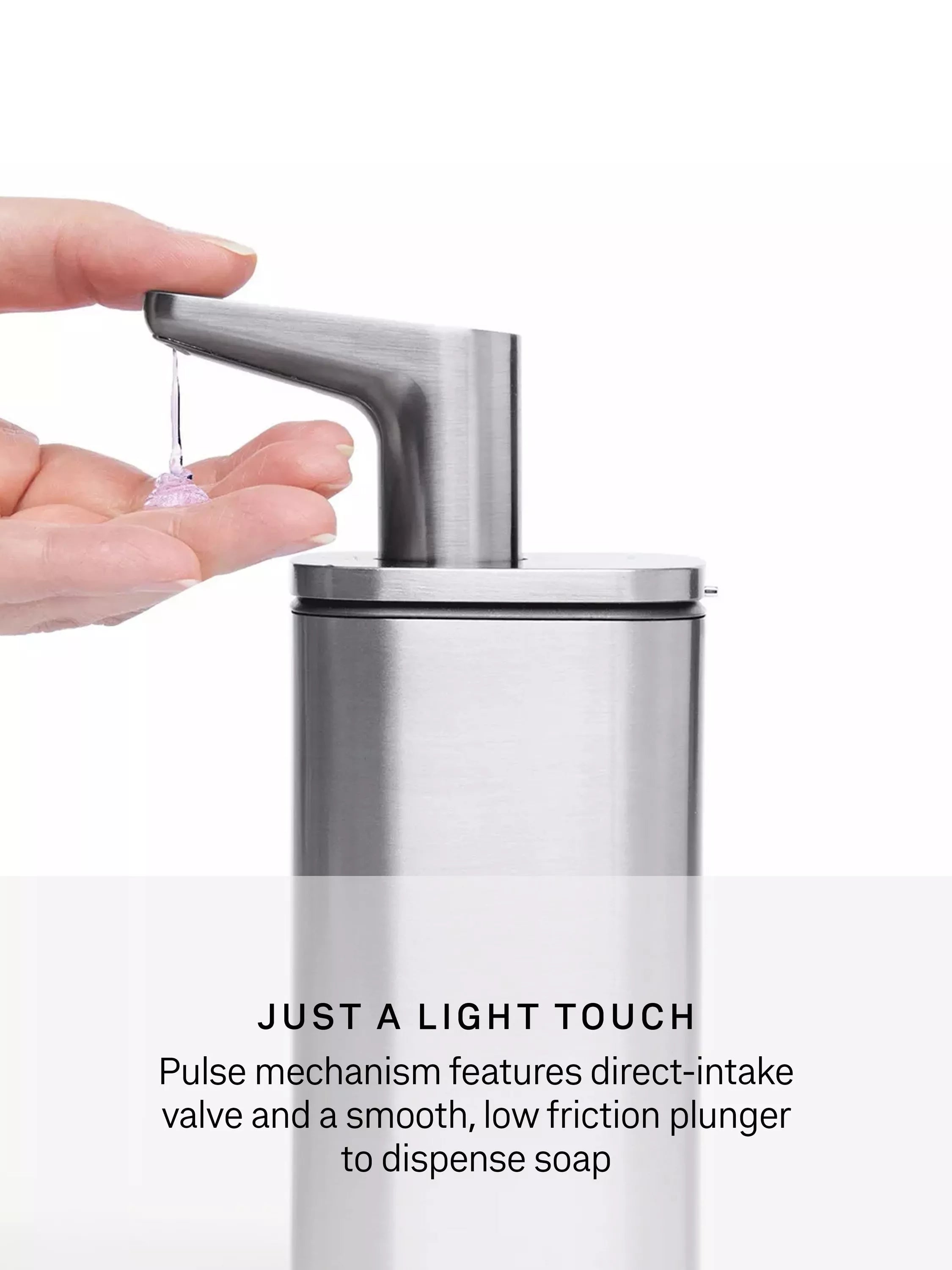 Simplehuman Pulse Pump Soap Dispenser Brushed Steel 473ml, imported from the UK