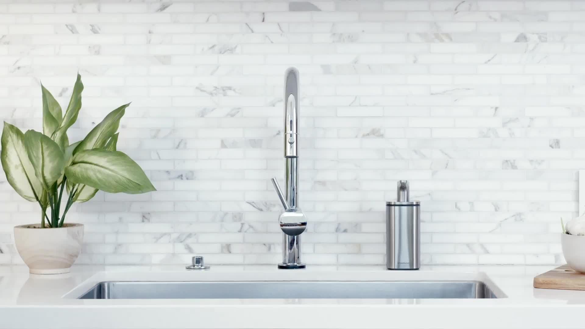 Simplehuman Pulse Pump Soap Dispenser Brushed Steel 473ml, imported from the UK