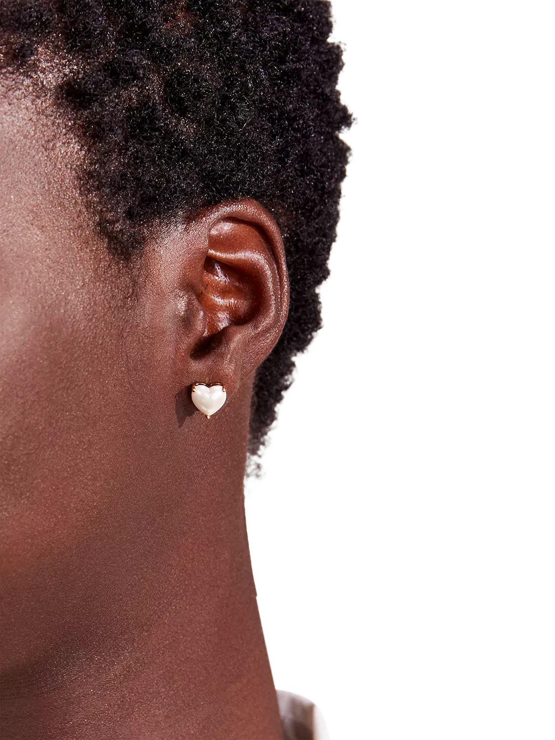 Kate Spade New York heart stud earrings gold white, UK version