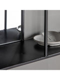 Gallery Direct Lombardy black wall mirror with shelves 65x60cm, imported from the UK