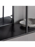 Gallery Direct Lombardy black wall mirror with shelves 65x60cm, imported from the UK